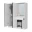 Armoire Canemulti-fonctionnelle avec miroir de coiffeuse et rangement, blanc