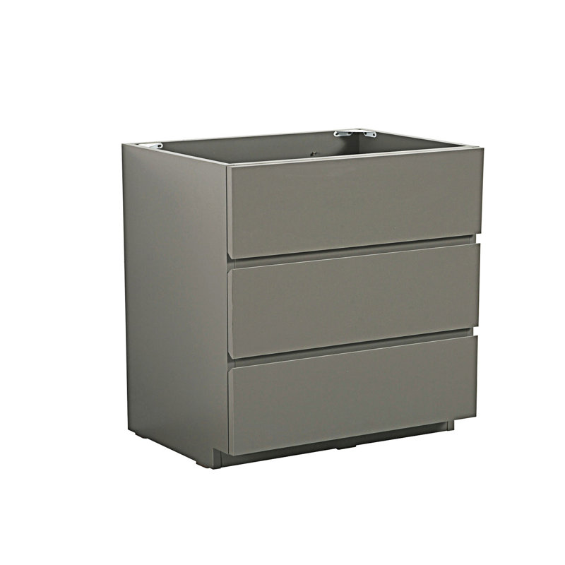 Armoire de plancher sans lavabo, armoire d'appoint avec trois tiroirs, armoire d'entrée, Gris