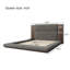 Lit plateforme tapissier de plancher avec tête de lit en bois allongée et tablette de chevet, aucun sommier nécessaire, très grand-97642501