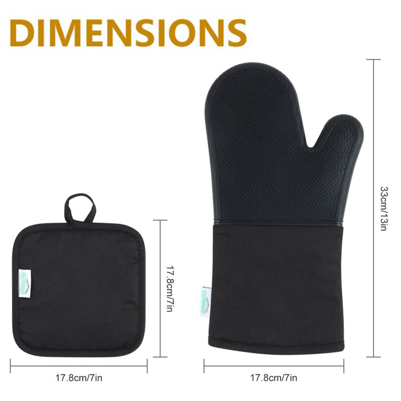 Ensemble de manique en silicone Naiyafly, Noir