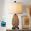 Lampe de chevet 22,5 po en rotin naturel avec deux ports USB et ampoule-508973236-504833094