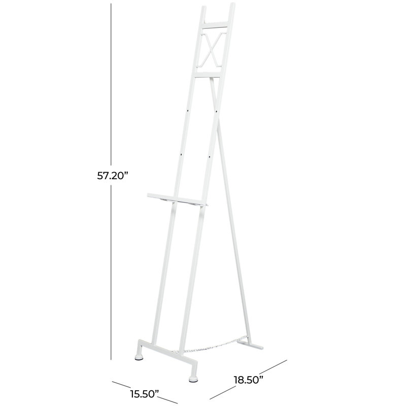 Chifor Metal Free Standing Adjustable Display Stand Easel with Chain Support, White, 57.20" H x 18.50" W x 15.50" D