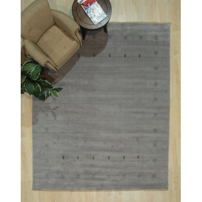 Tapis gris intérieur durable en laine tissé à la main