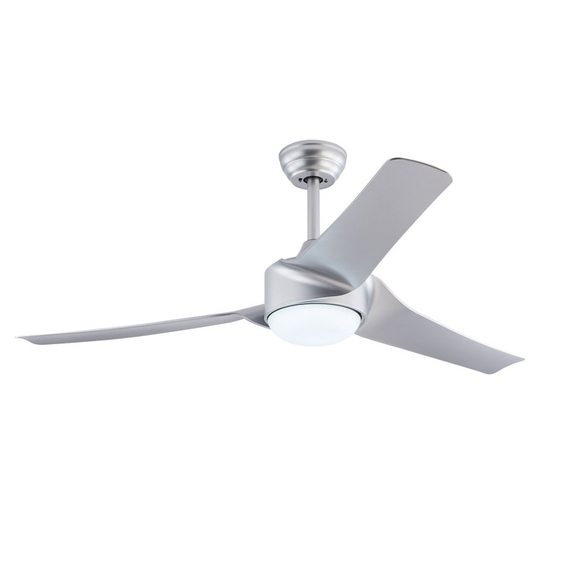 52 Inch Ceiling Fan Light With Remote Control 6 Speed&3 Blade, Silver