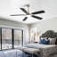 Ventilateur de plafond moderne à DEL de 52 pouces avec moteur à courant continu réversible à 5 vitesses de 110 V avec lumière-2026647663-2026647650