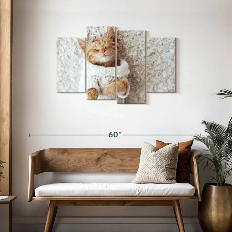 Brampt Cat In A Sweater, 27" H x 43" W