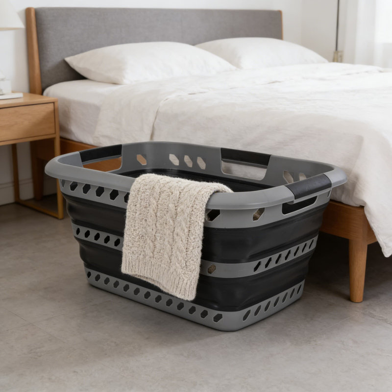 Panier à linge pliable de grande capacité | Panier portable pliable | Rangement peu encombrant pour chambre à coucher, dortoir ou garde-robe