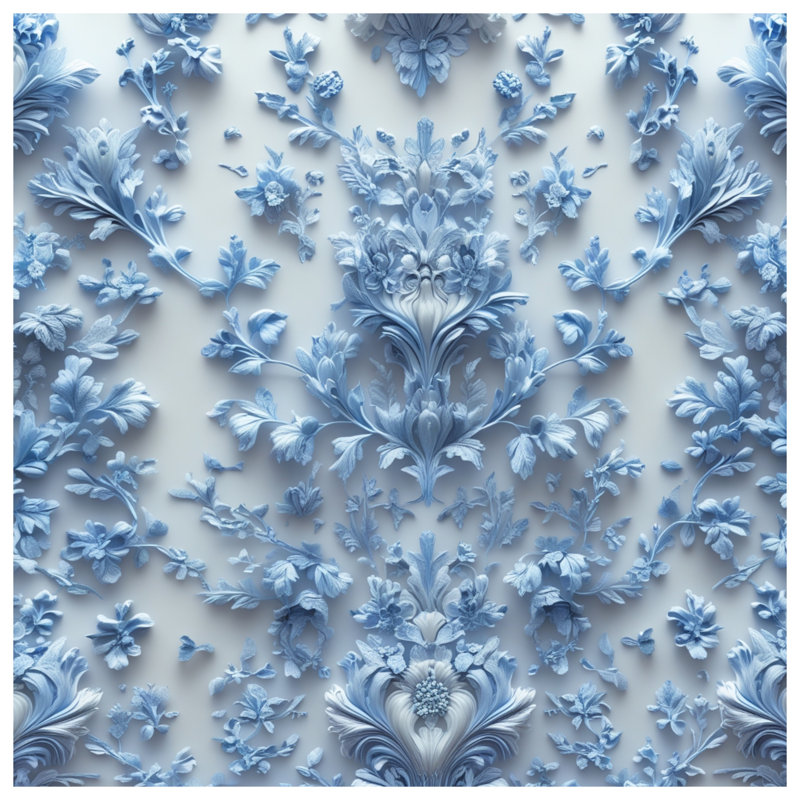 Couvertures bleues à motif floral, L 60 po x H 80 po