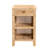 Bhagipuri Modern Bohemian Mahogany Wood and Natural Rattan 1-Drawer Nightstand