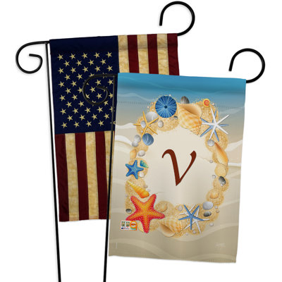 Drapeau de jardin en polyester 13 po x 18,5 po summer v initial