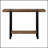 Contemporary Narrow Entryway Console Table with Brown Laminate Top and Black Metal Frame, Perfect for Modern Homes.-872323733