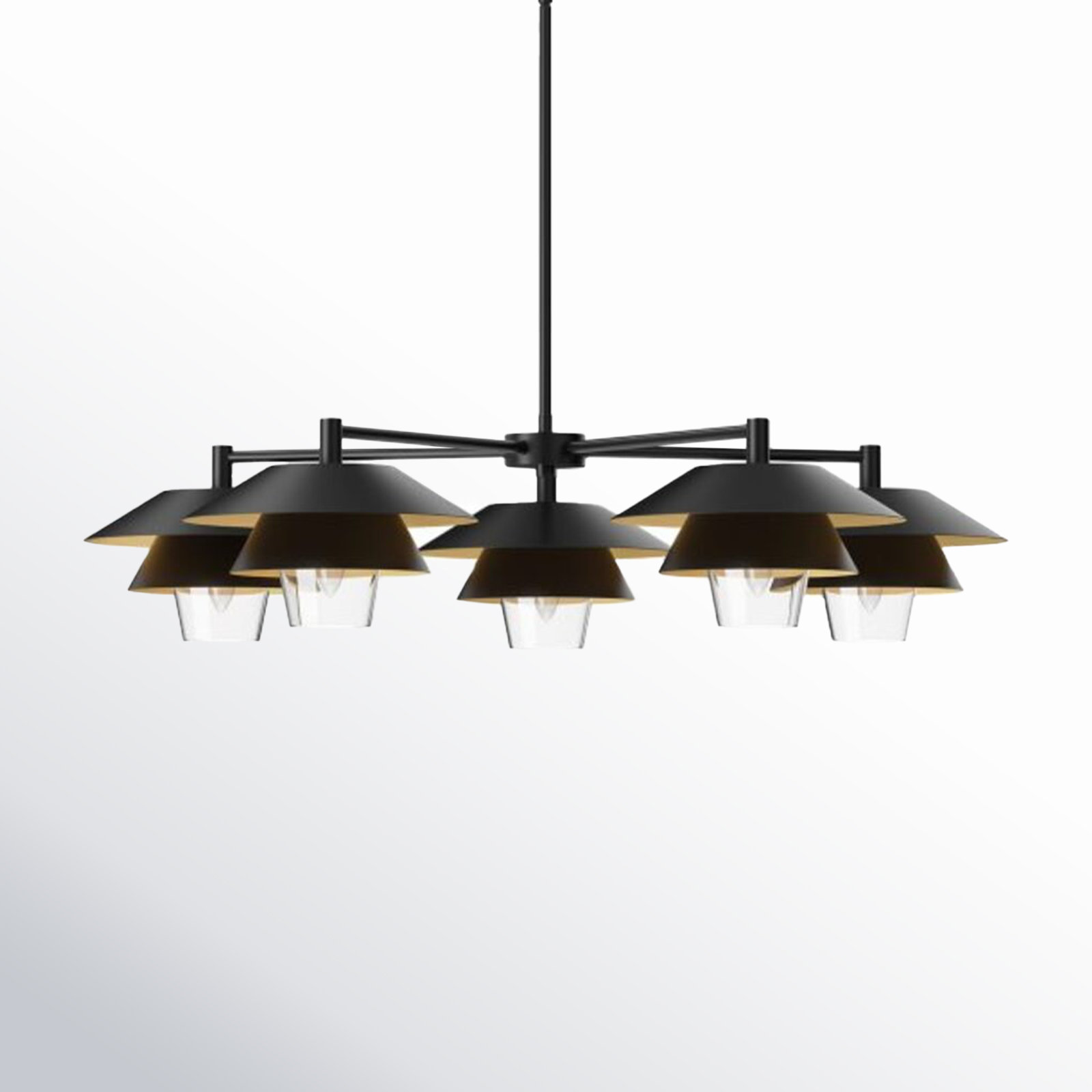 Davant 5 - Light Chandelier, Matte Black