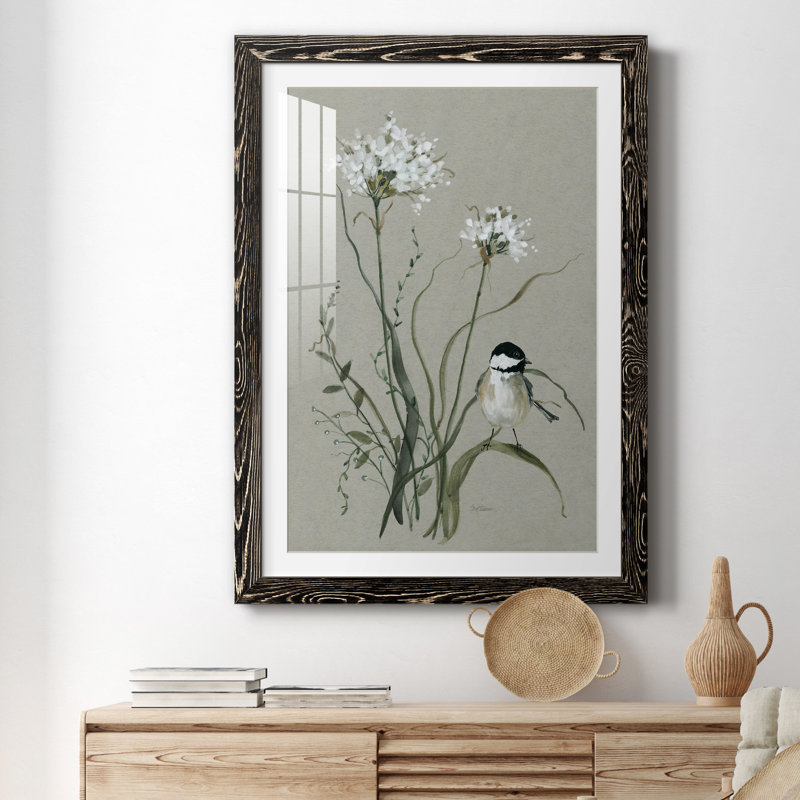 Bouquet de grâce, oiseau II - Cadre photo, reproduction d'art sur papier, H 31,5 po x l 23,5 po x P 1,5 po, Noir