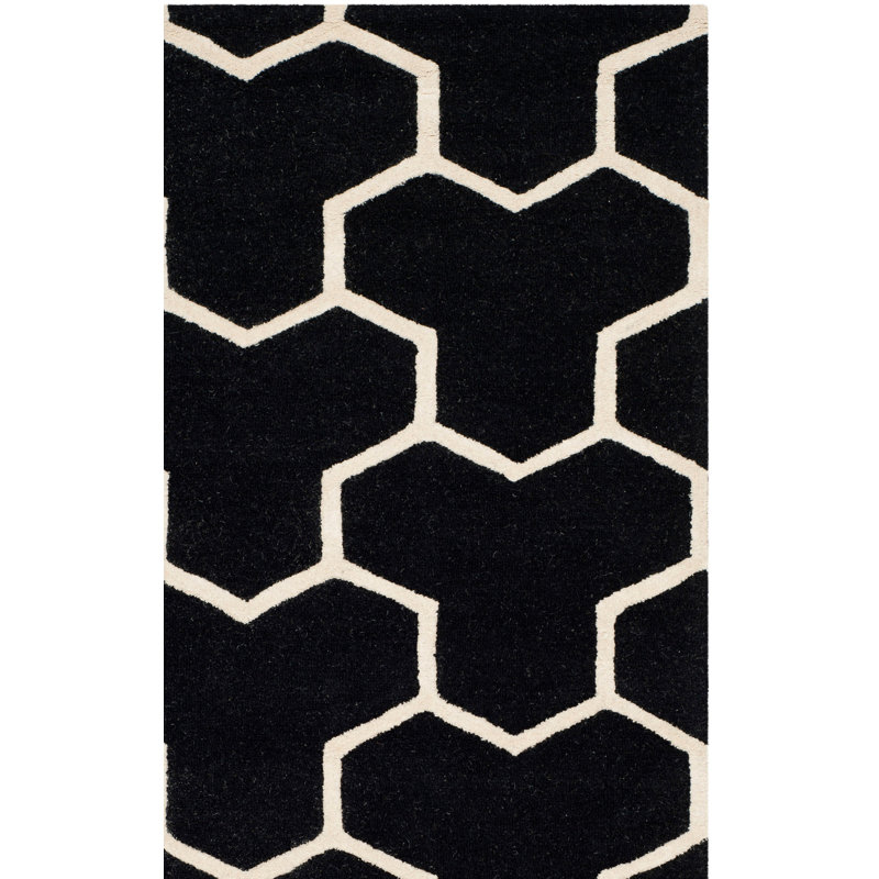 Sanyla Cambridge Hand Tufted Wool Geometric Rug, Rectangle 3' x 5'