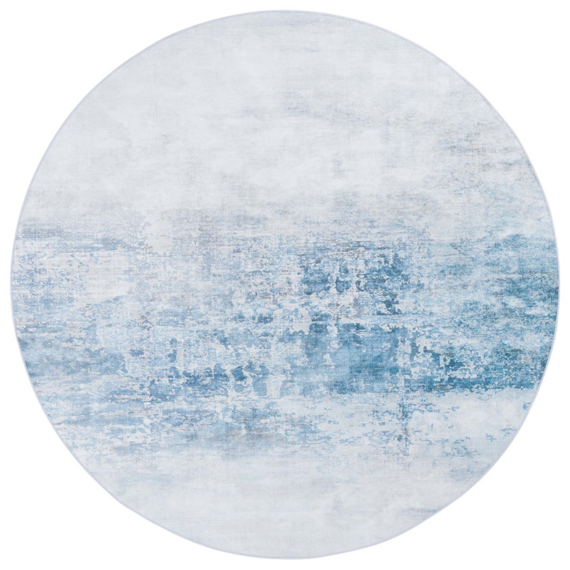 Bennita 833 Area Rug In Gray/ Blue, Round 6'