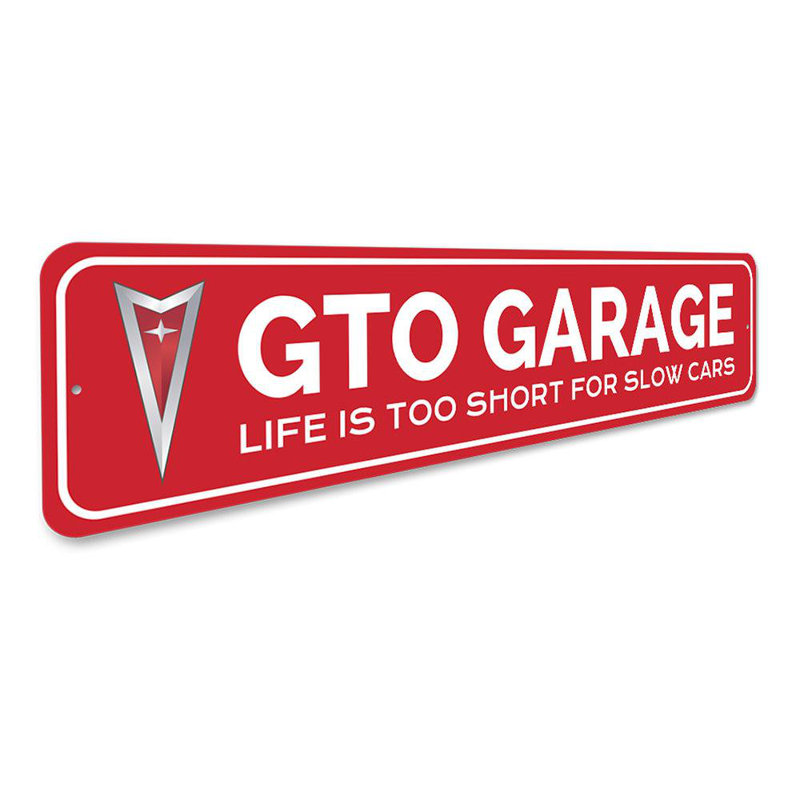 Enseigne en aluminium GTO Garage, H 6 po x l 24 po x P 0,06 po