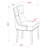 5 Piece Kitchen Table Set for 4 Includes a Square Dining Room Table and 4 Doeskin Linen Fabric Upholstered Parson Chairs, Mahogany-1773544086-1773544087-1826668379