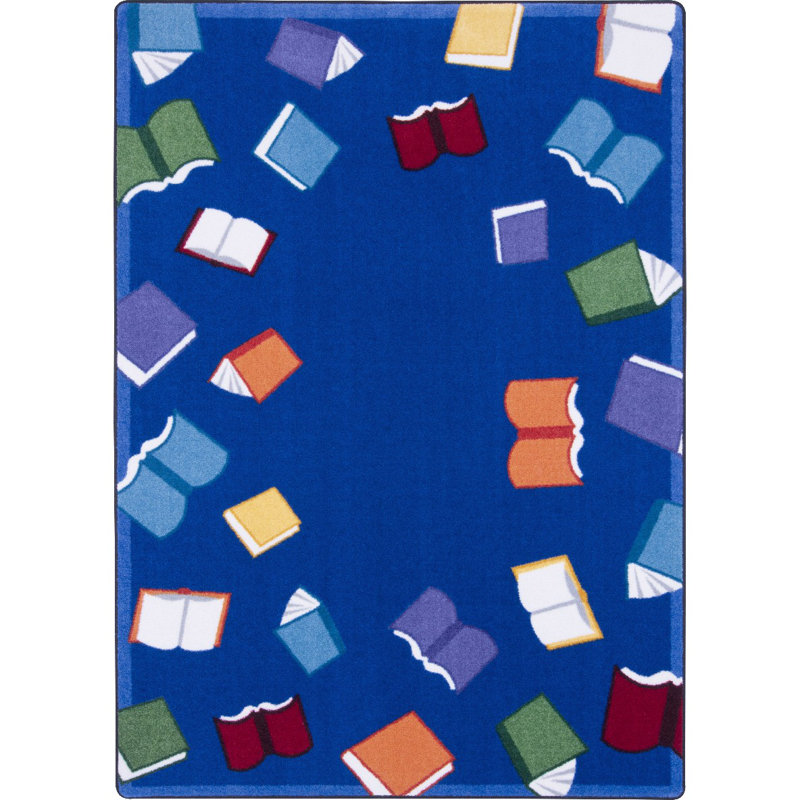 Fly Away with Reading by Joy Carpets Area Rug, Rectangle 5'4" x 7'8"