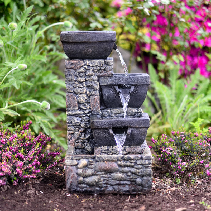 Gothe Handcrafted Weather Resistant Fountain with Lights