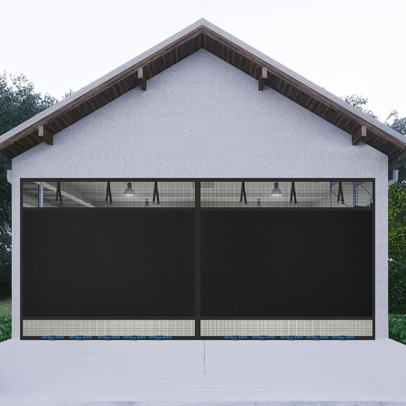 Moustiquaire magnétique de porte de garage de 18 x 8 pi pour garage double