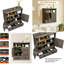 Armoire de salle de bain murale avec portes de grange - Armoire de rangement au-dessus de la toilette de 25 pouces avec tablette et tiroir réglables, organisateur suspendu pour salle de bain, cuisine, buanderie, entrée, gris