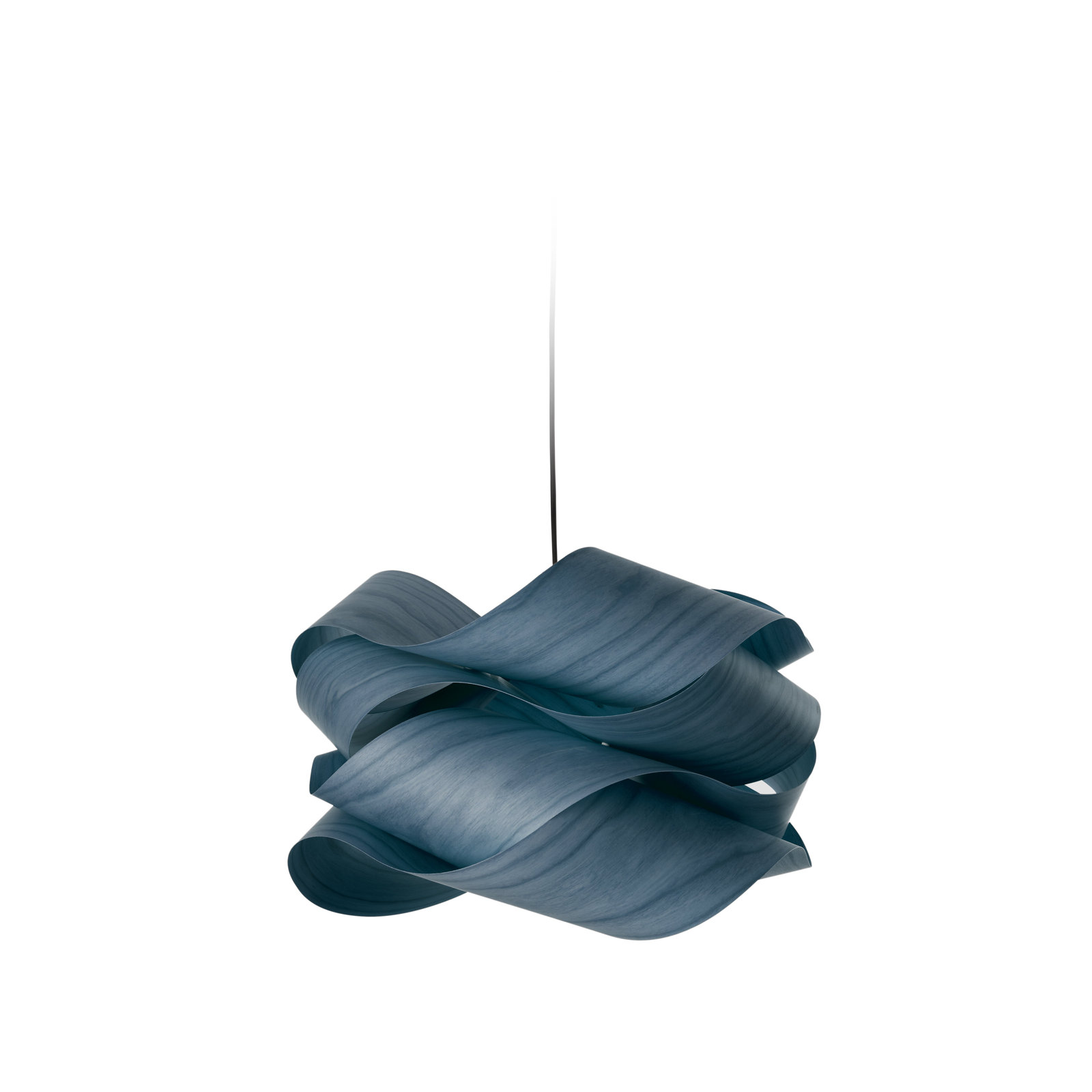 Single Light Dimmable Pendant, Blue, Matte White, 15.7" H x 27.1" W x 27.1" D