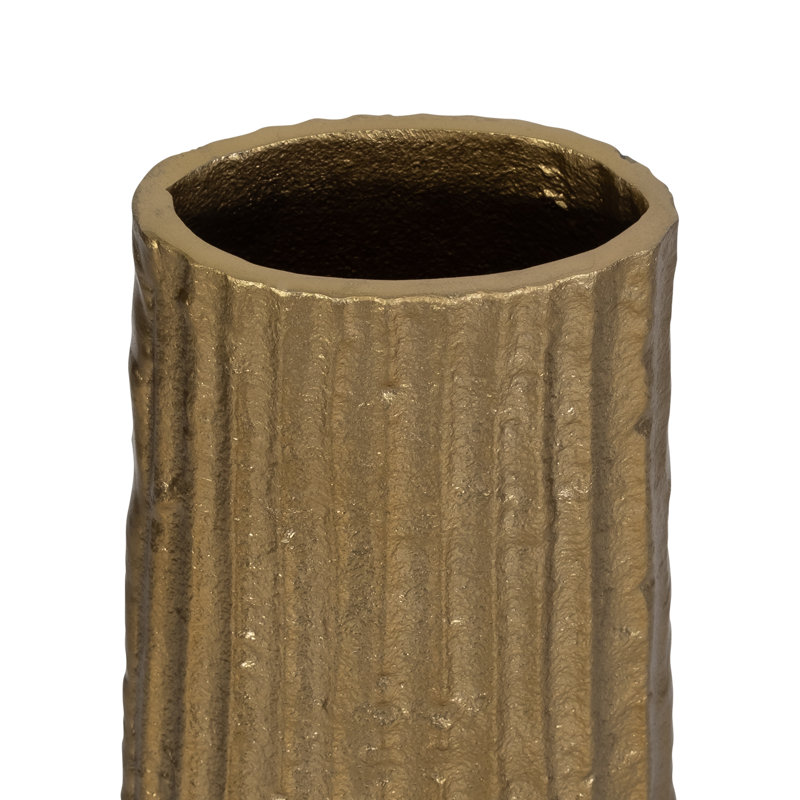 Vase en aluminium Katorin, Doré, H 58 po x l 11 po x P 6 po
