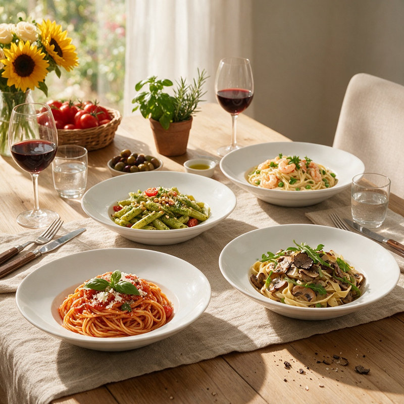 Waterside White Porcelain Pasta Bowls 27.3x5.8cm