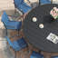 Ensemble de salle à manger de patio pour 10 personnes avec table ronde de 63 po Lehigh et 10 chaises de salle à manger en textilène-166142544