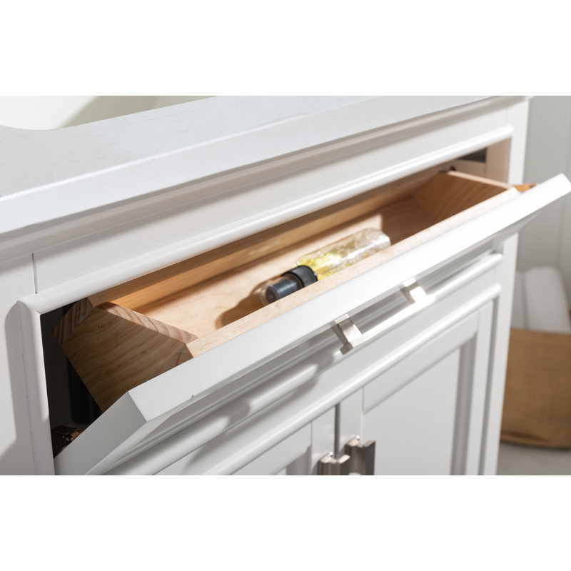 Ensemble de meuble-lavabo simple 30 po Arruda, Blanc, Nickel brossé