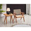 Table de bout décontractée à finition naturelle de style Mid-Century pour une utilisation polyvalente à la maison
