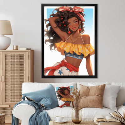 «Delighted Summer Latina Dancer», reproduction