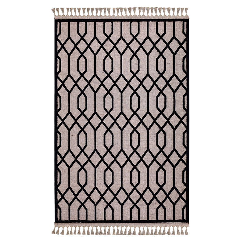 Tapis gris / noir Ossipee, Rectangle 2 pi 7 po x 4 pi 11 po