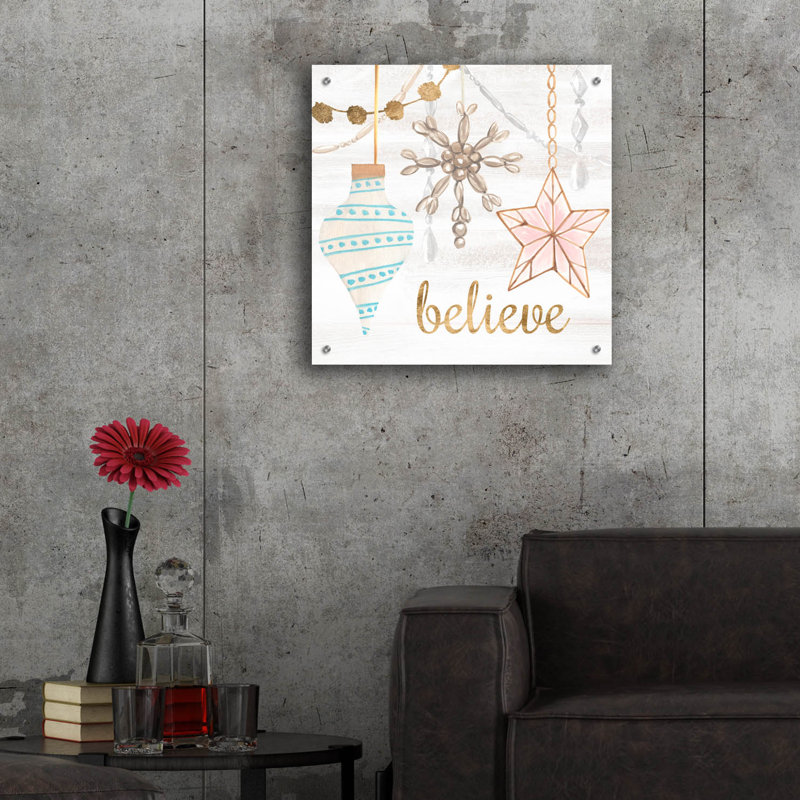 Art mural en verre épique «Elegant Ornaments 1» par Annie Warren, 24 po x 24 po, H 24 po x l 24 po