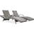 Of 2 Outdoor Sunbathing Chaise Lounges, Grey Patio With Pull-Out Side Table And Adjustable For Fun Time Reclining Lounge Chairs 2, Chair Table, , Heavy Duty Frame,-164755848