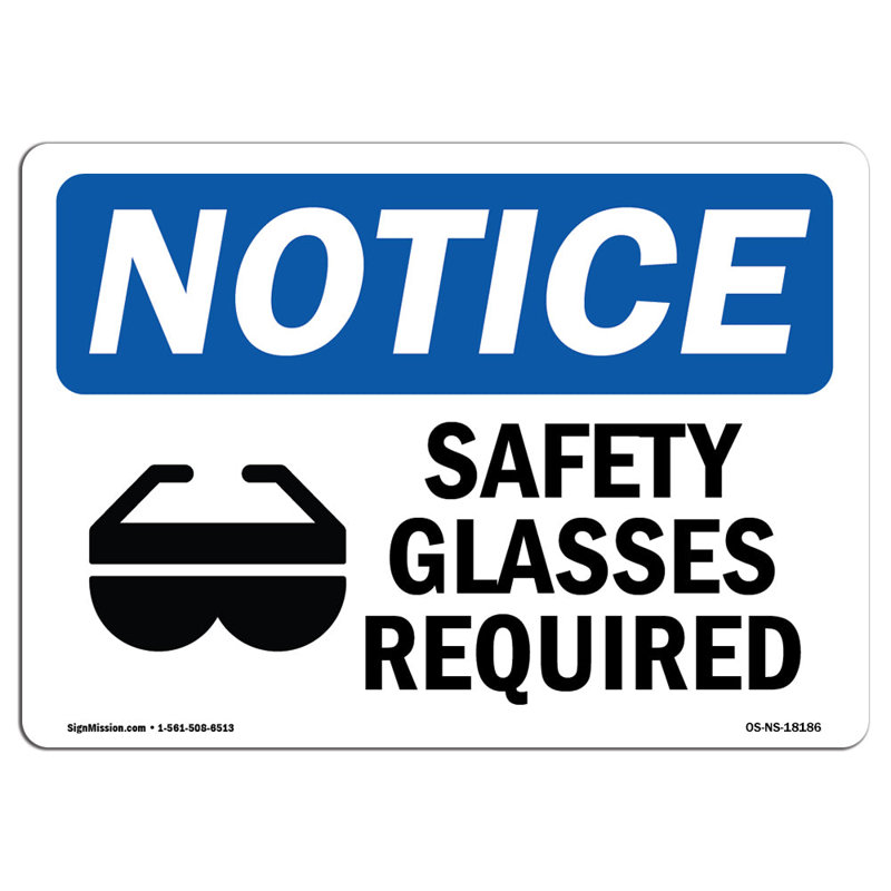 Safety Glasses Required Sign