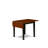 5 Piece Modern Dining Table Set Includes a Rectangle Wooden Table with Dropleaf and 4 Dining Chairs, Black & Cherry-730497259-730497236-719666134