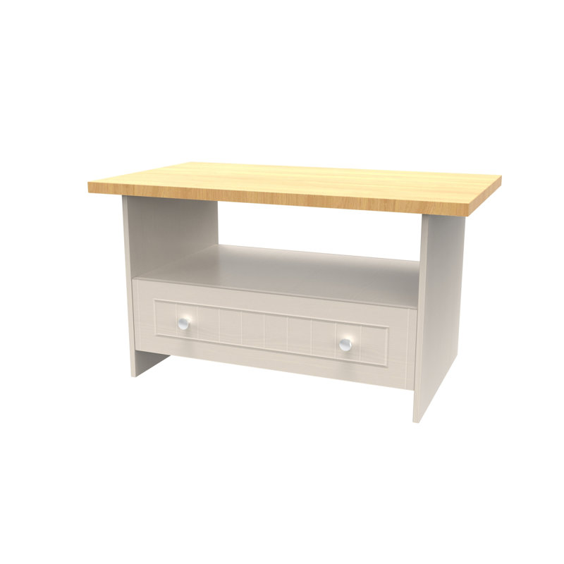 Fully Assembled McClusky Sled Coffee Table with Storage, Cream