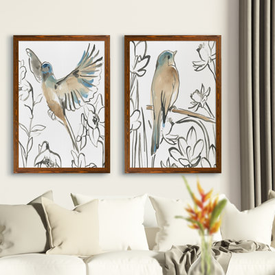 «Songbird Meadow III» par Vincent Van Gogh - ensemble de 2 cadres photo