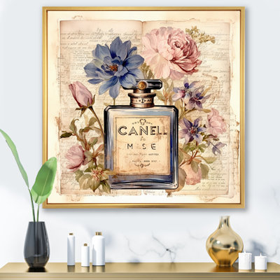 " Vintage Perfume Bottle With Blossoming Flowers "