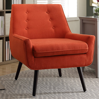 Arreon Flannel Fabric Button Tufted Armchair