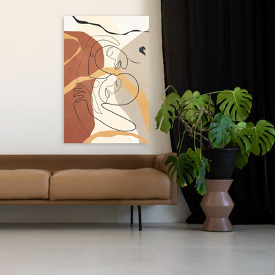 Art mural abstrait contemporain, "Développer les visages 03"