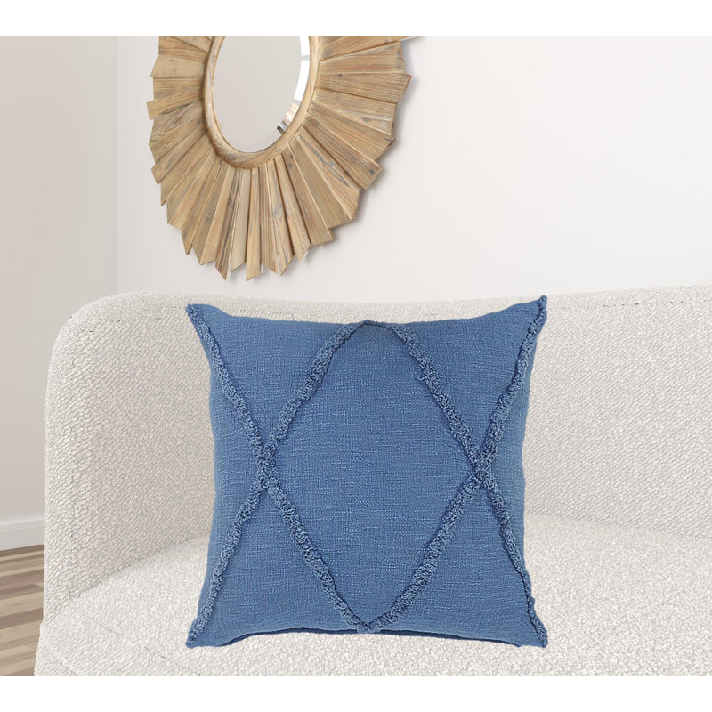 Housse et insert de coussin carré Bengal 100% coton, Bleu de cobalt, 26"H x 26"W