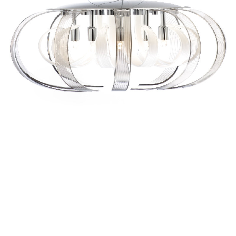 Willett Acrylic Flush Mount, White and amber