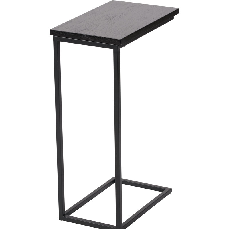 Taianne Concrete Effect and Metal Supper Side Table, Black