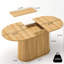 Table de salle à manger extensible de 55,11 po à 70,86 po avec pieds rayés pour le salon et la cuisine-91753767
