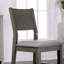 Chaise d’appoint rembourrée en lin gris Abena