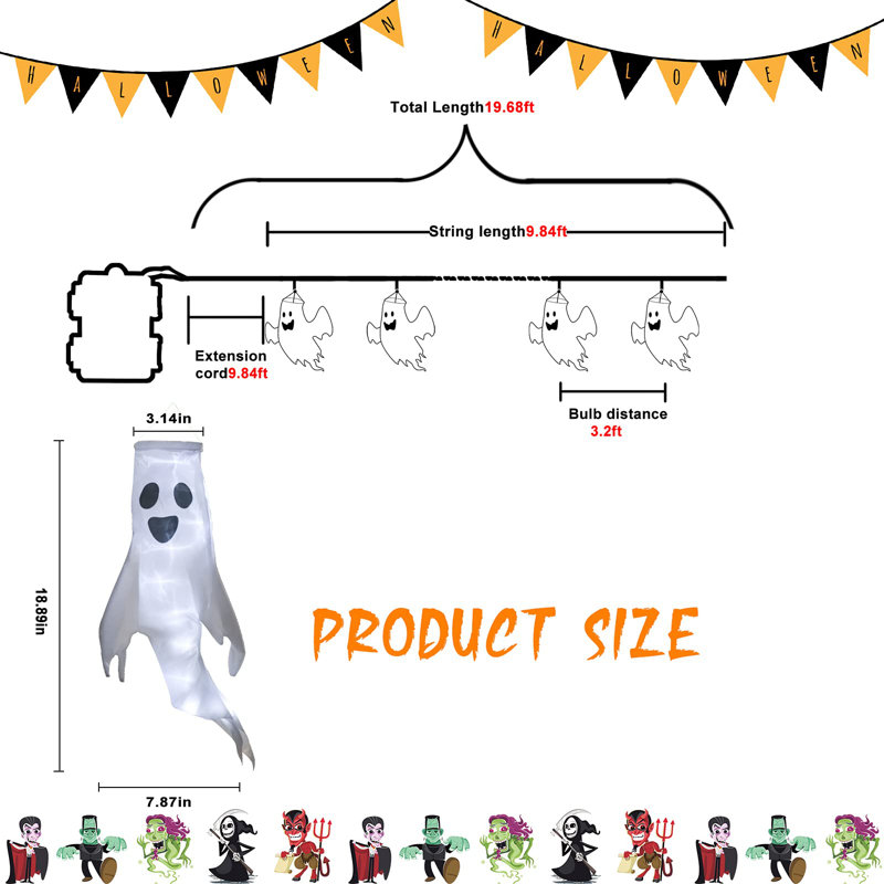 Décorations d'Halloween pour l'extérieur, 4 pièces