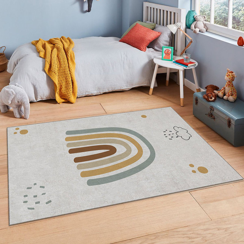 Tapis luxueux en polyester, 3,3 x 4,6 pieds | Tissu de velours 740 g / m², envers en feutre antidérapant, éponge stratifiée pour le confort | Antibactérien, lavable à la machine à 86 ° F | Imprimé numérique élégant pour la décoration intérieure