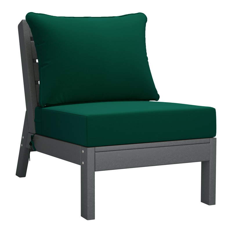 Ensemble de conversation à assise profonde 3 pièces avec coussins, Gray, Green